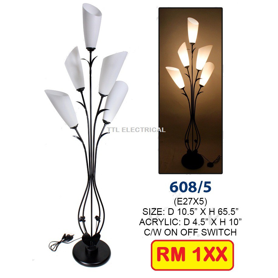 Floor Lamp Ikea With 5 Flower E27 Base, Flower Floor Lamp Ikea