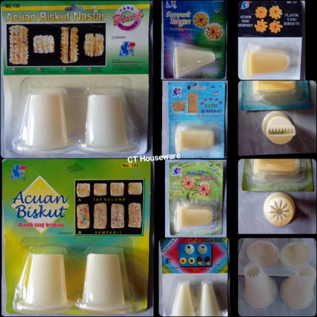 Acuan Biskut Dahlia/Semperit/Tart Gulung/Nastar/Teratai/Dark Piping Cookies mould