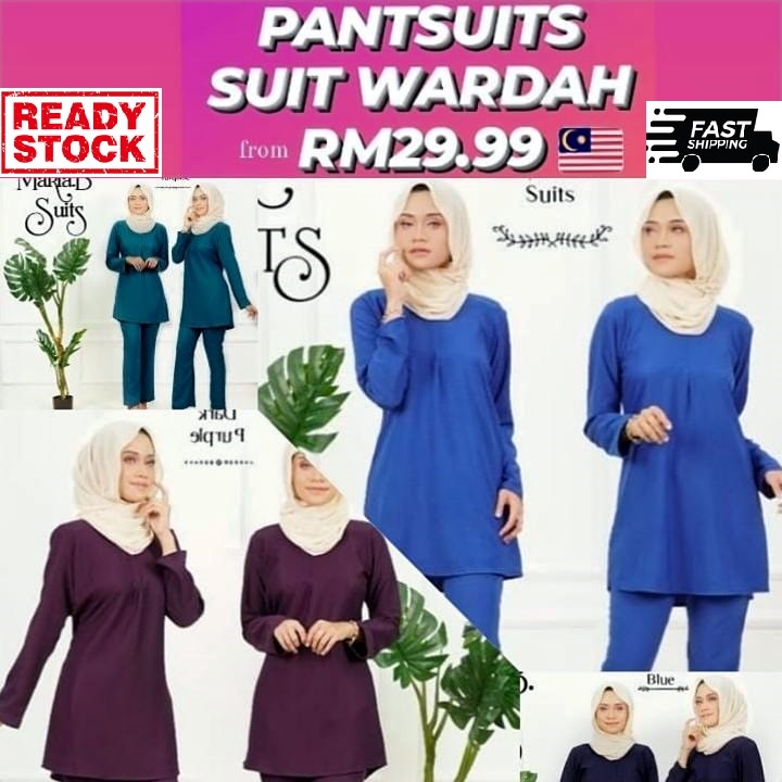 READY STOCK MUSLIMAH PANT SUIT (Baju & seluar)