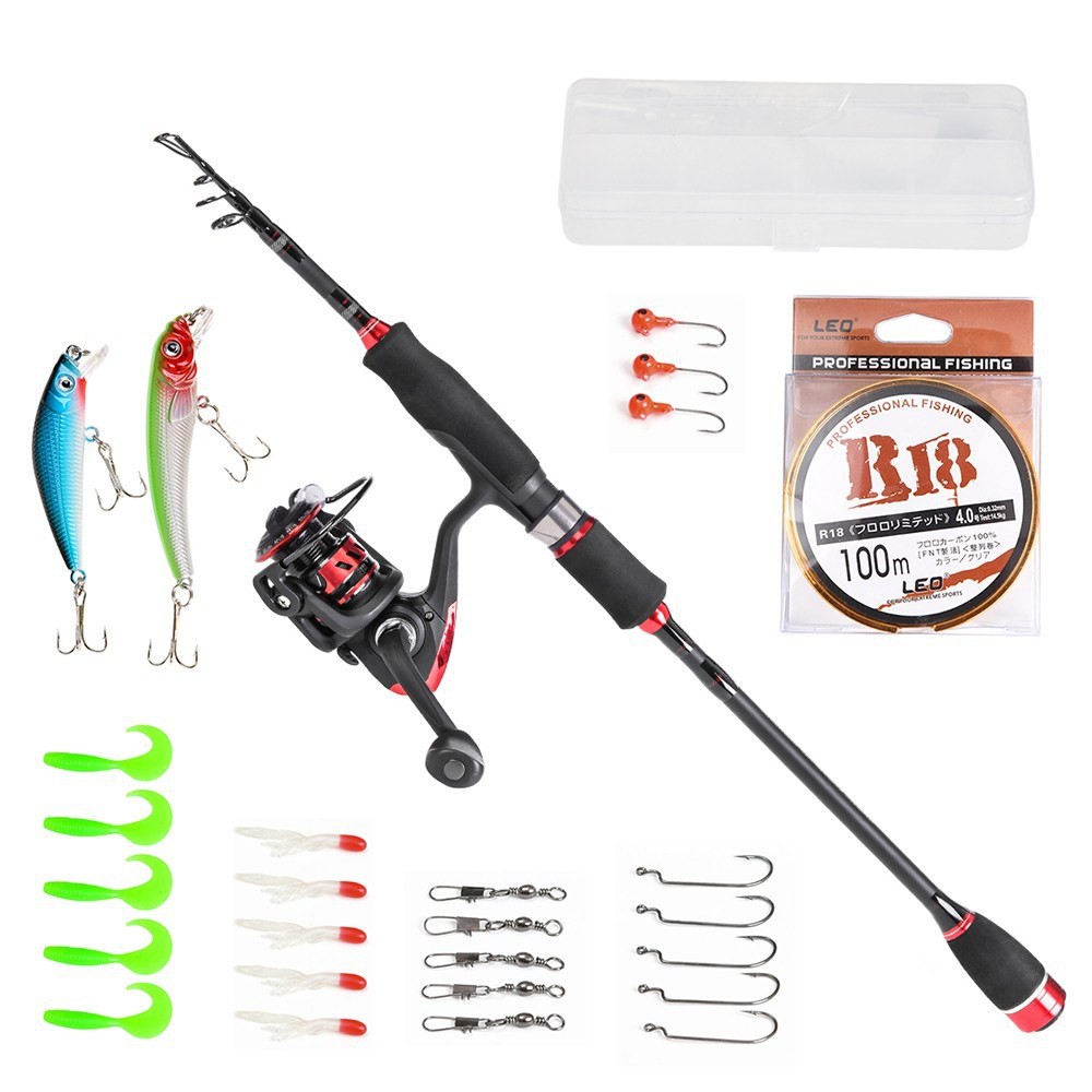 telescopic fishing rod with reel