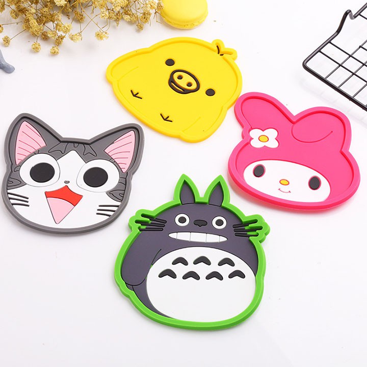 Funny Animal Silicone Coasters and Coasters with Funny Edges, 3mm Thick Base, Good Insulation, Anti-Slip Bottom