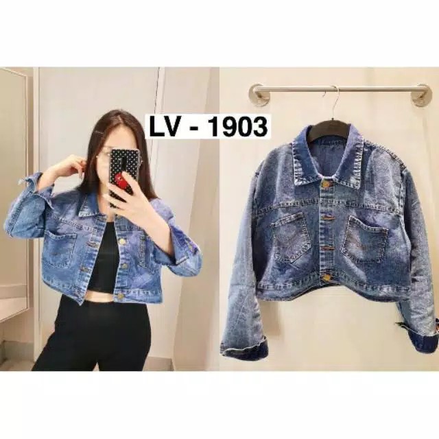 jaket jeans crop top