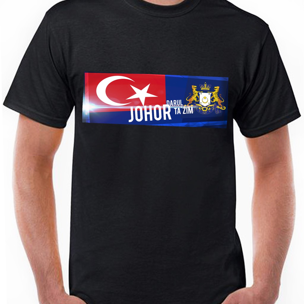 Johor t shirt flag Cotton Jersey Tees Souvenir Gift