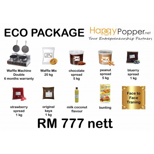 Happypopper Business Package Waffle Package Waffle Machine Double Oem Electric Include chocolate jam spread