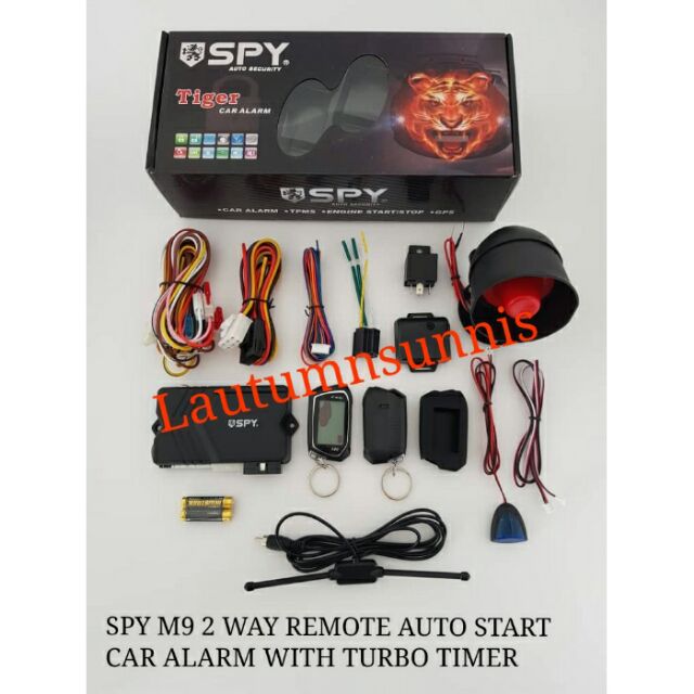 Spy M9 2 Way Remote Auto Start Car Alarm With Turbo Timer Shopee Malaysia