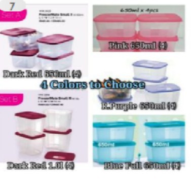 READY STOCK (4pcs) Tupperware 650ml or 1000ml Freezermates Small