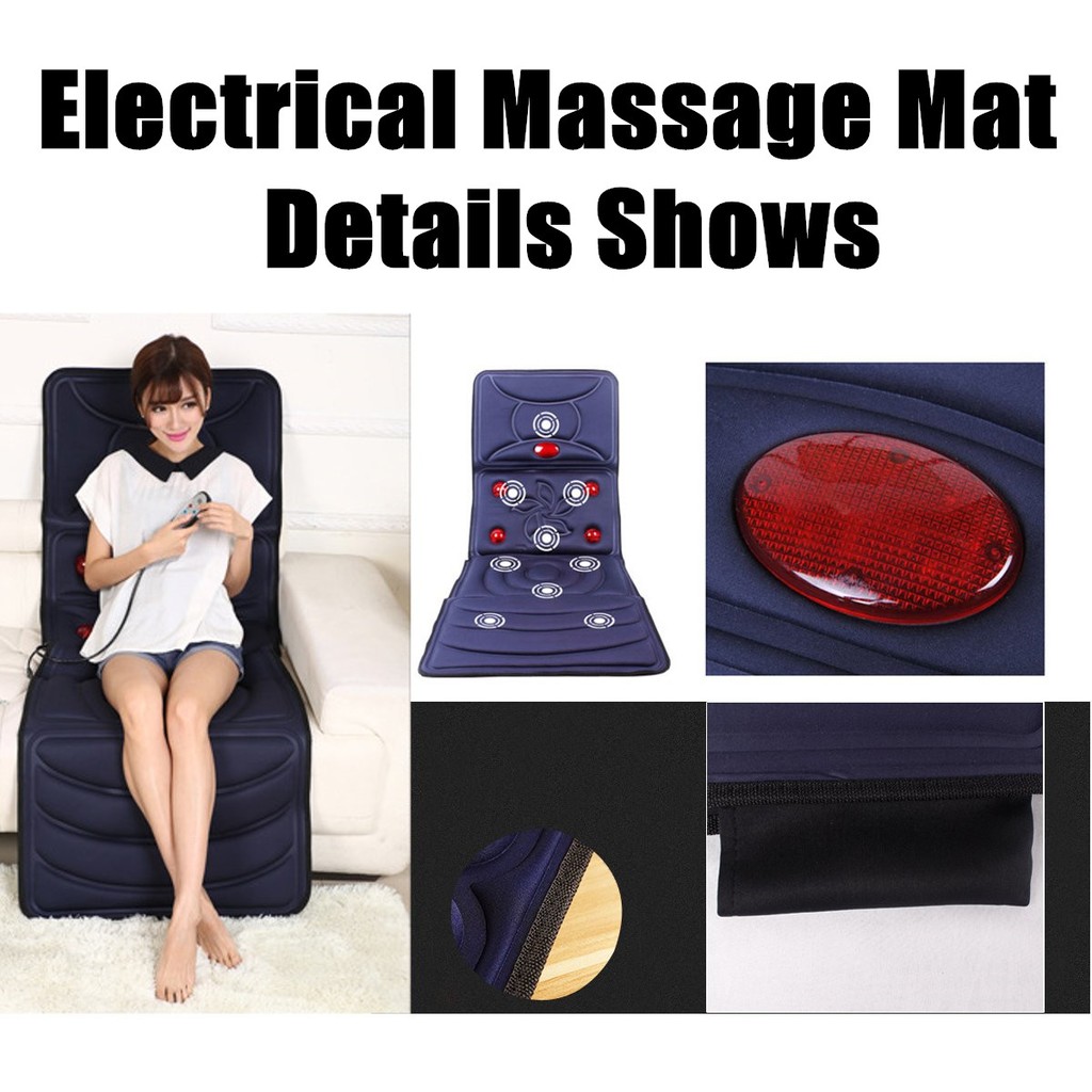 Heated Back Massage Chair Car Seat Cushion Heat Pad Lumbar Neck