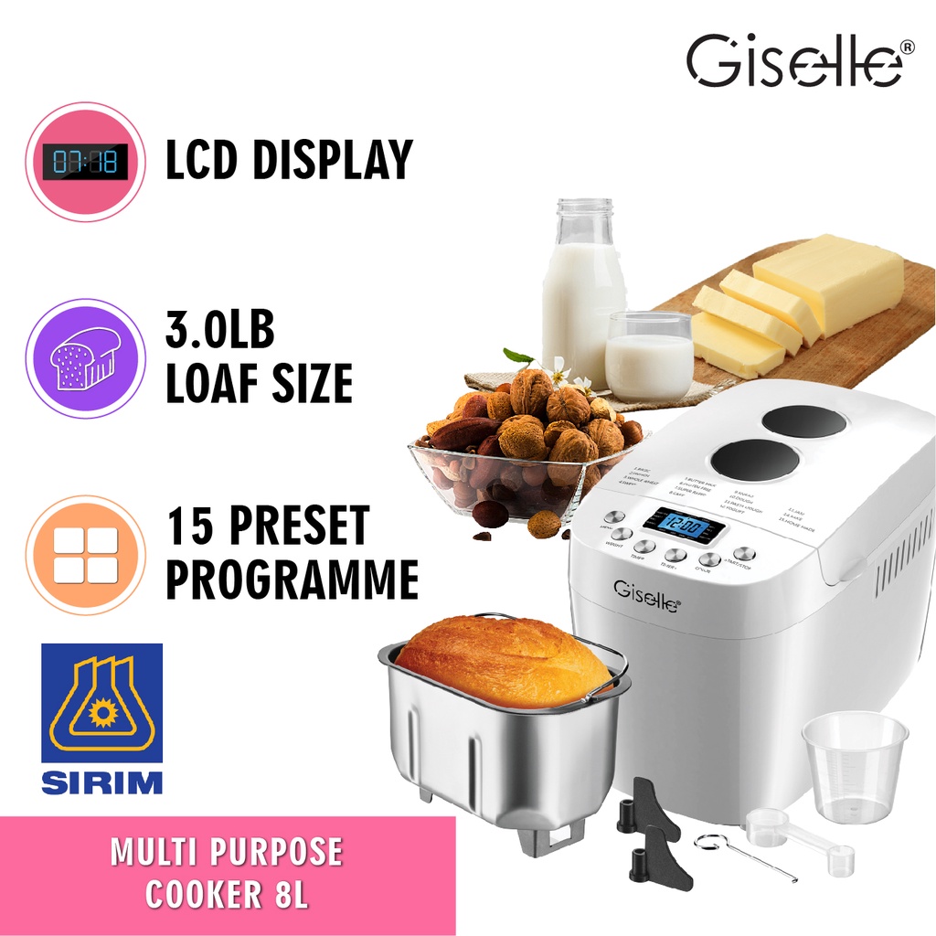Buy Giselle Bread Maker Size L Dual Blades 850w 3 0lb Kea0345 Seetracker Malaysia
