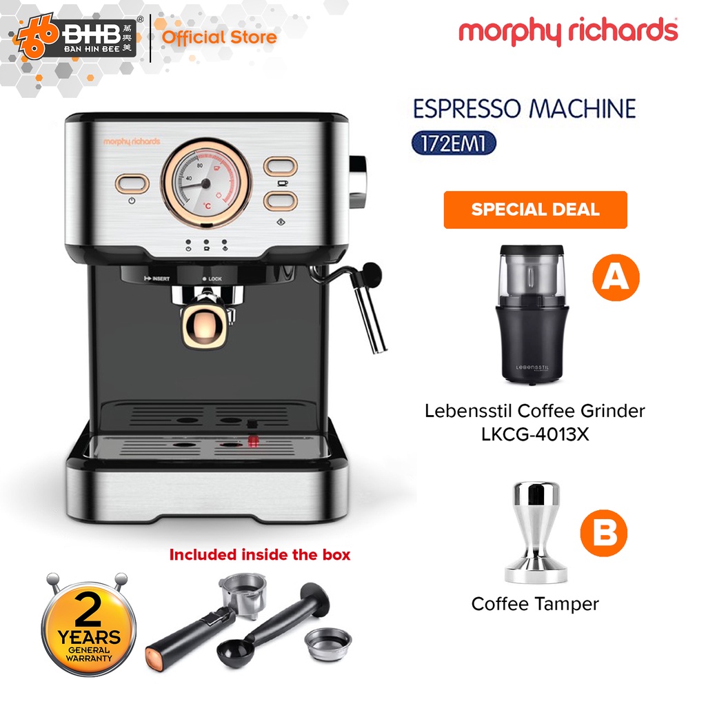 Morphy Richards 172EM1 3-in-1 Pump Espresso Coffee Maker Machine