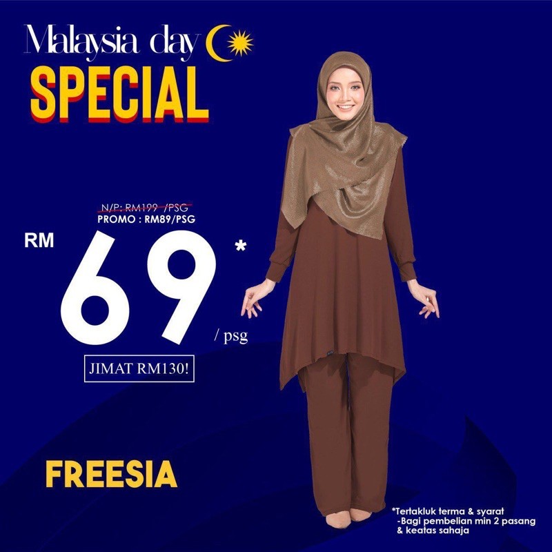 NEW FREESIA SABELLA SUIT BLOUSE  DAN  SELUAR  BAJU  TANPA 