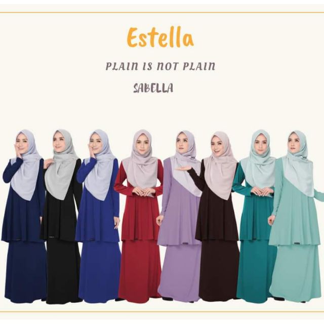 ESTELLA 2 0 BY SABELLA  Baju  kurung tak  payah  gosok  