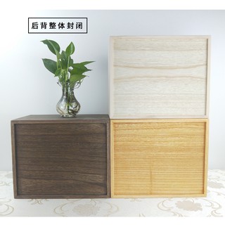 Small Office Desk Solid Wood Three Layer Drawer Type Lock Storage