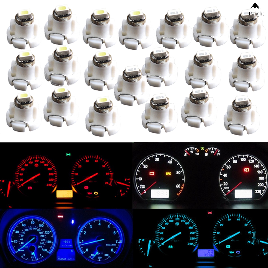 HOUTBY 10 X Blue Car T4/T4.2 Neo Wedge LED Bulb Cluster Instrument Dash Climate Gauge Light
