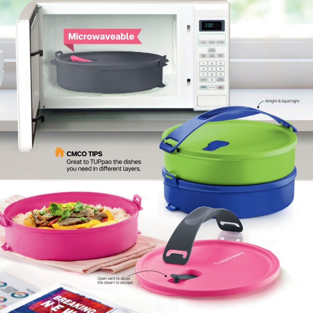 [HOT🔥 SALE] TUPPERWARE Microwave Round Click To Go - 880ml x 4