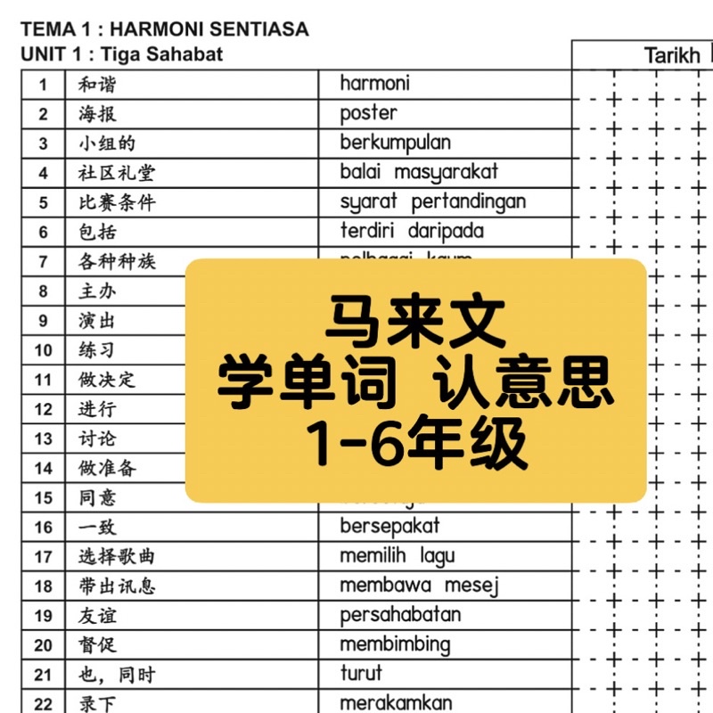 原厂马来文/英文学单词认意思KSSR(独创)同步国文/英文课本国语词典参考资料书buku sumber semakan buku teks kamus kosa kata Reading&practicebook Education练习