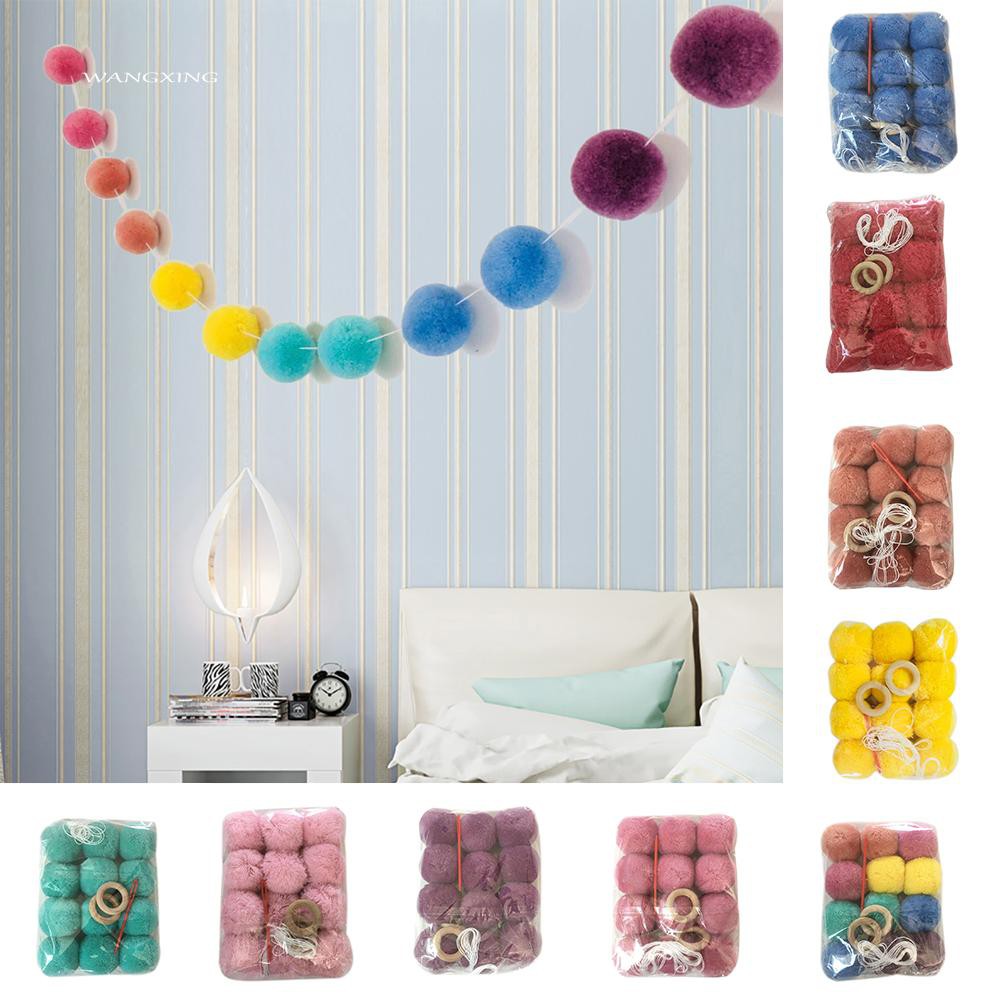 Wx Lovely Plush Balls Wall Hanging Decoration Kids Room Classroom