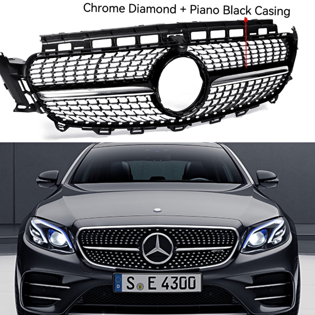 Mercedes-Benz W213 E200, E250 E300 AMG Diamond Front Grille, Sarung ...