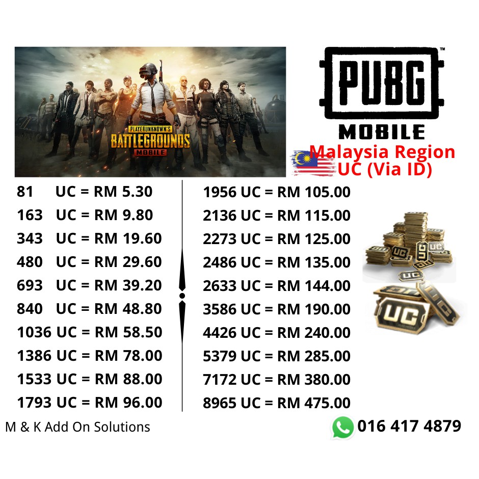 Buy Pubg Mobile Uc My 100 Legit Top Up Via Id Fast Topup 693 4426 Seetracker Malaysia