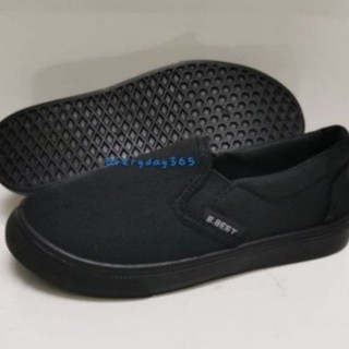 [Ready stock] Murah 🔥Murah Kasut sarung hitam sekolah/Kasut Kerja /Black school shoes #W1 size 26 - 45