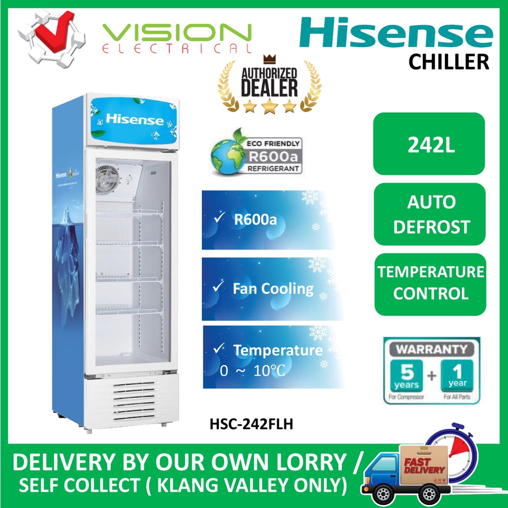 Free Delivery Basic Setup Klang Valley Hisense 242l 382l Showcase Chiller R600a Hsc 8532