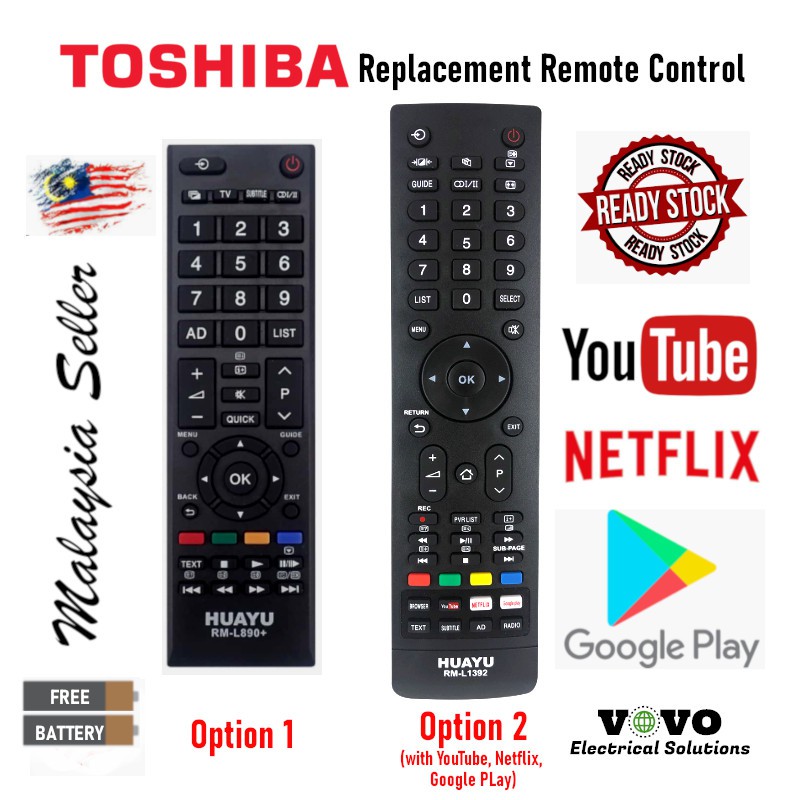 Universal TOSHIBA LCD LED TV Replacement Remote Control Shopee Malaysia