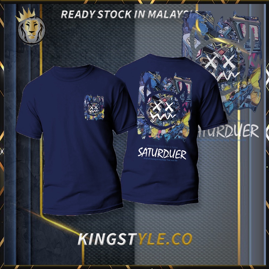 ?Promosi Murah? Basic 03 saturduer TShirt Front & Back Men Women Round Neck Short Sleeve Baju Lelaki Wanita Ready Stock