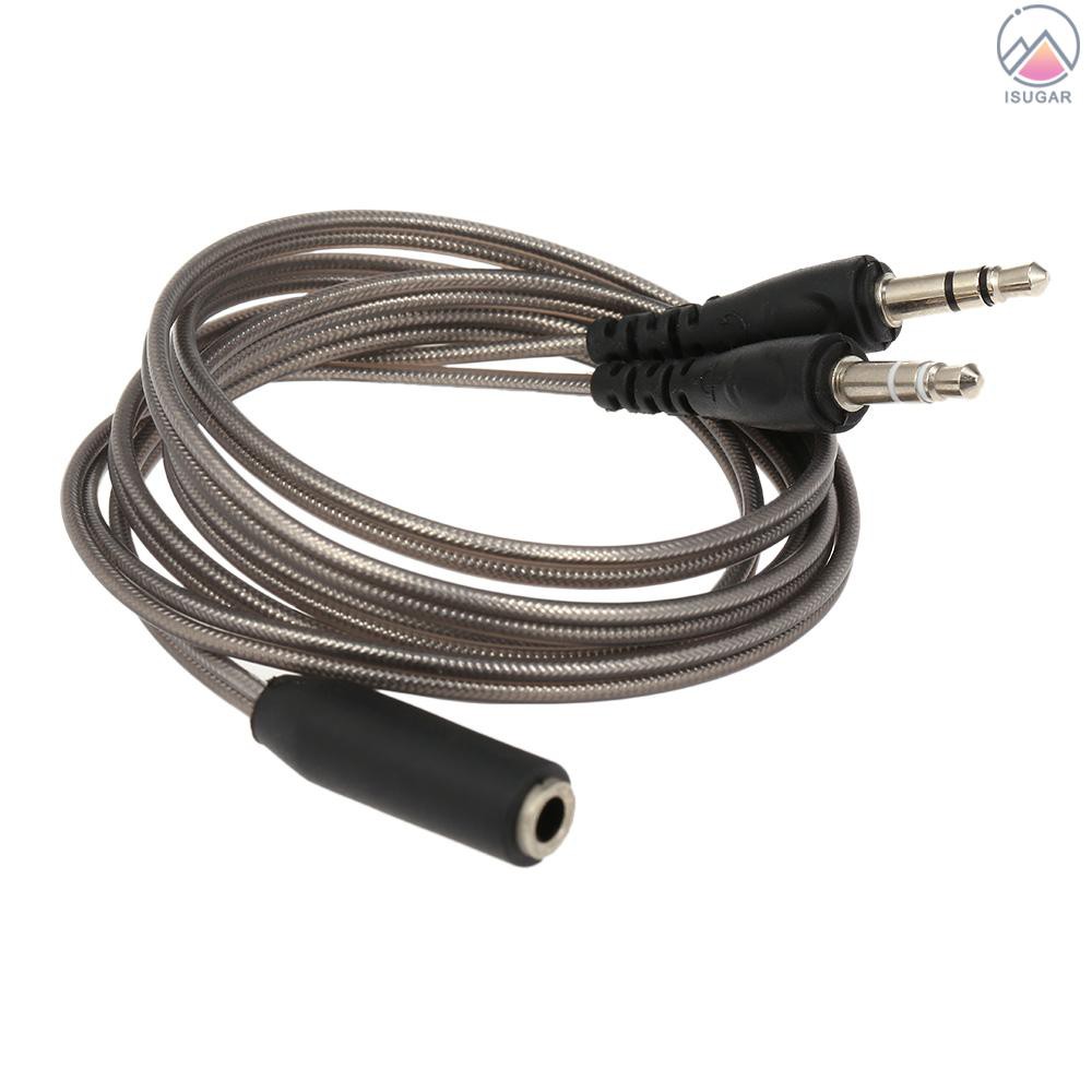 3.5mm Audio Y Splitter Cable 1 Female to 2 Male Converter Earphone