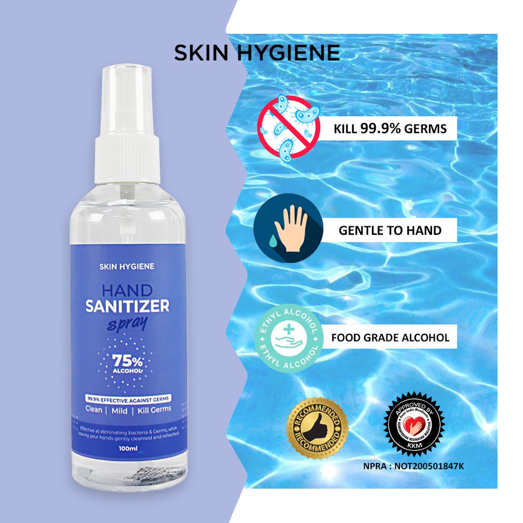 [100 ml] sanitizer spray 100ml75 alcohol quick dry spray sanitizer