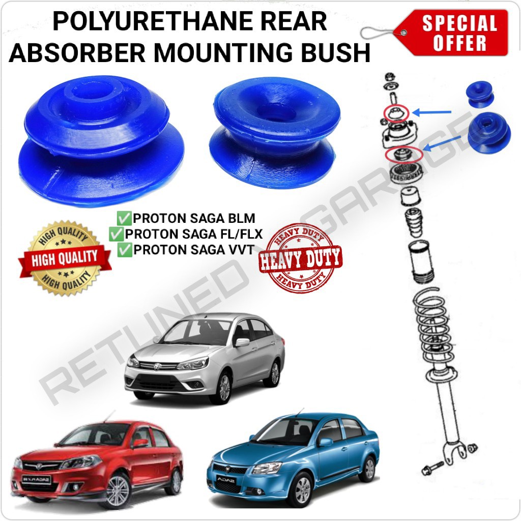 PROTON SAGA BLM , SAGA FL/FLX , SAGA VVT POLYURETHANE REAR ABSORBER ...
