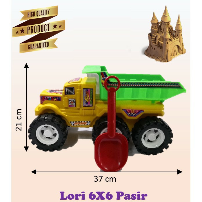 [READY STOCK] Kids Big Size Lorry Truck Toys / Mainan Lori Pasir 6X6 (Saiz Besar) @ Saving Double Decker Bus.