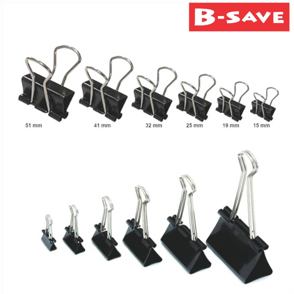 binder clips sizes in mm