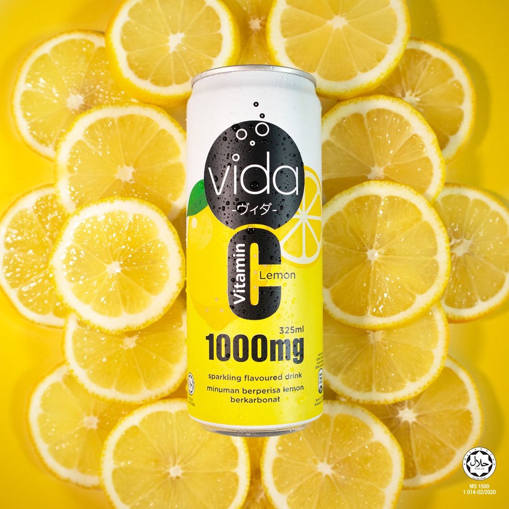 Vida Vitamin C Lemon Sparkling Flavoured Drink 325ML Shopee Malaysia