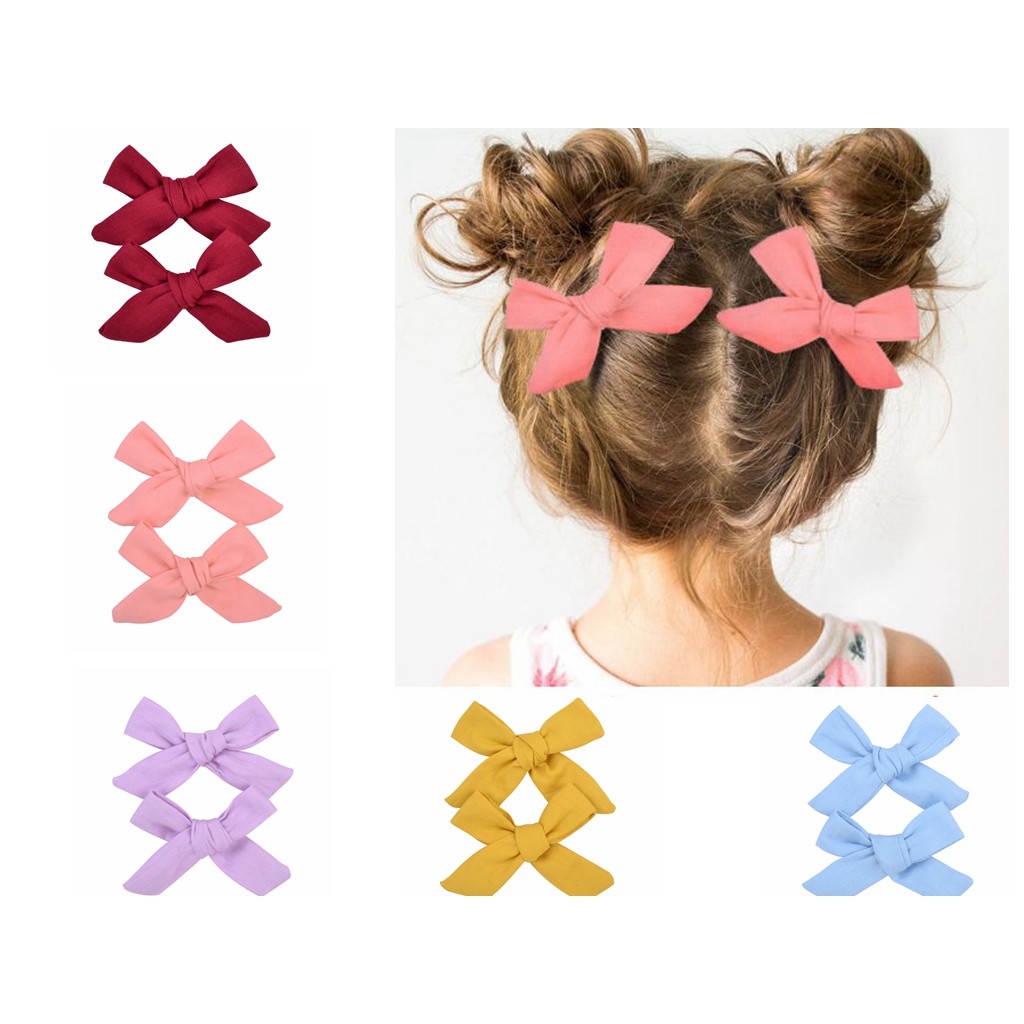 2pcs Set Cute Girls Hair Accessories Kids Bow Hair Clips Fashion