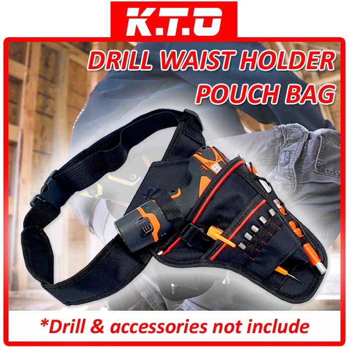 Details about   Portable drill Holder Holst Pouch Cordless Tool For 12v Drill Waist Tool Bag 