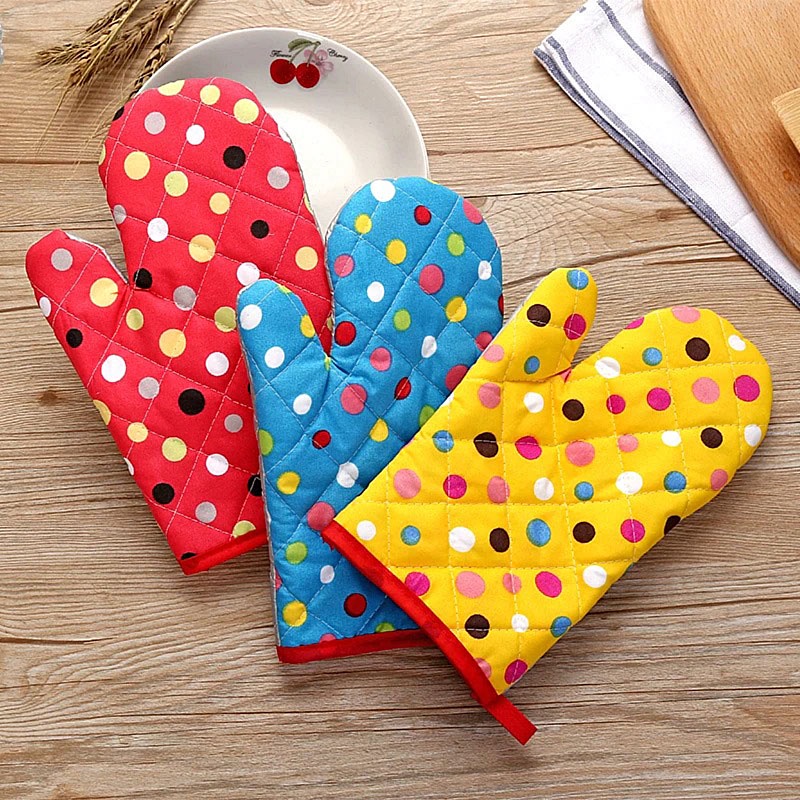 Oven Mitts Pot Holders Cotton Heat Resistant Kitchen Oven Gloves Non Slip Washable Hanging for Cooking Baking Grilling