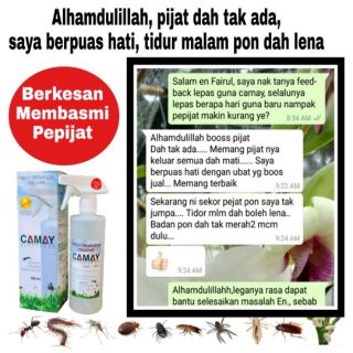 CAMAY REPELLENT ORGANIC SPRAY SERANGGA UBAT KUTU LIPAS 