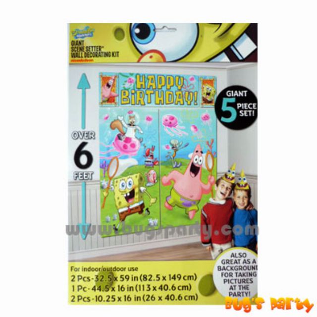 Spongebob Squarepants Birthday Decoration Backdrop Shopee Malaysia
