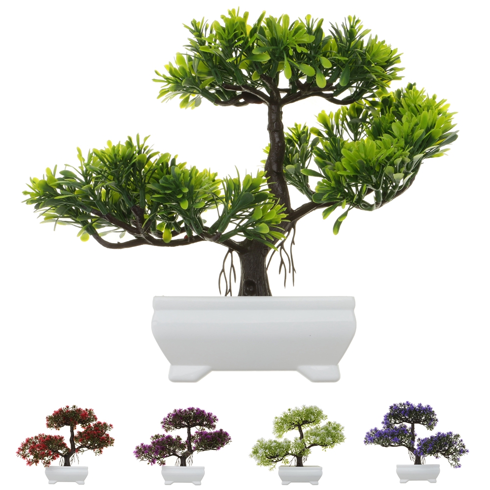 Simulation Plants Pine Trees Bonsai Artificial Flower Potted Fake