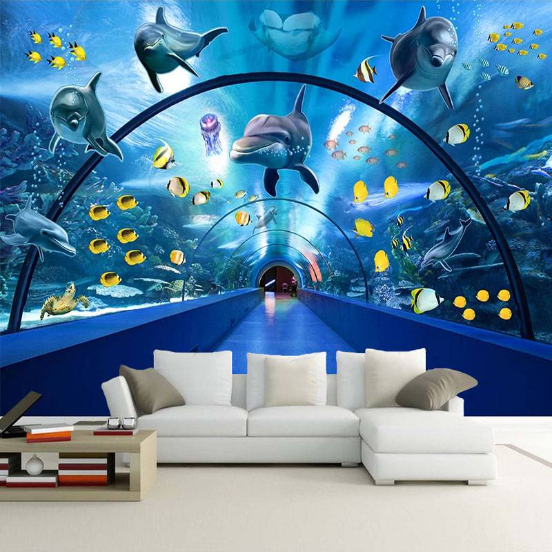 Custom Size Wall Paper 3D Underwater World Dolphin Whale 3D Photo Wallpaper  Living Room Bedroom Decor Self-adhesive Mural Wallpaper 3D | Shopee Malaysia