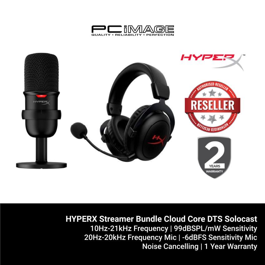 HYPERX Streamer Bundle Cloud Core DTS Headset with Solocast Microphone