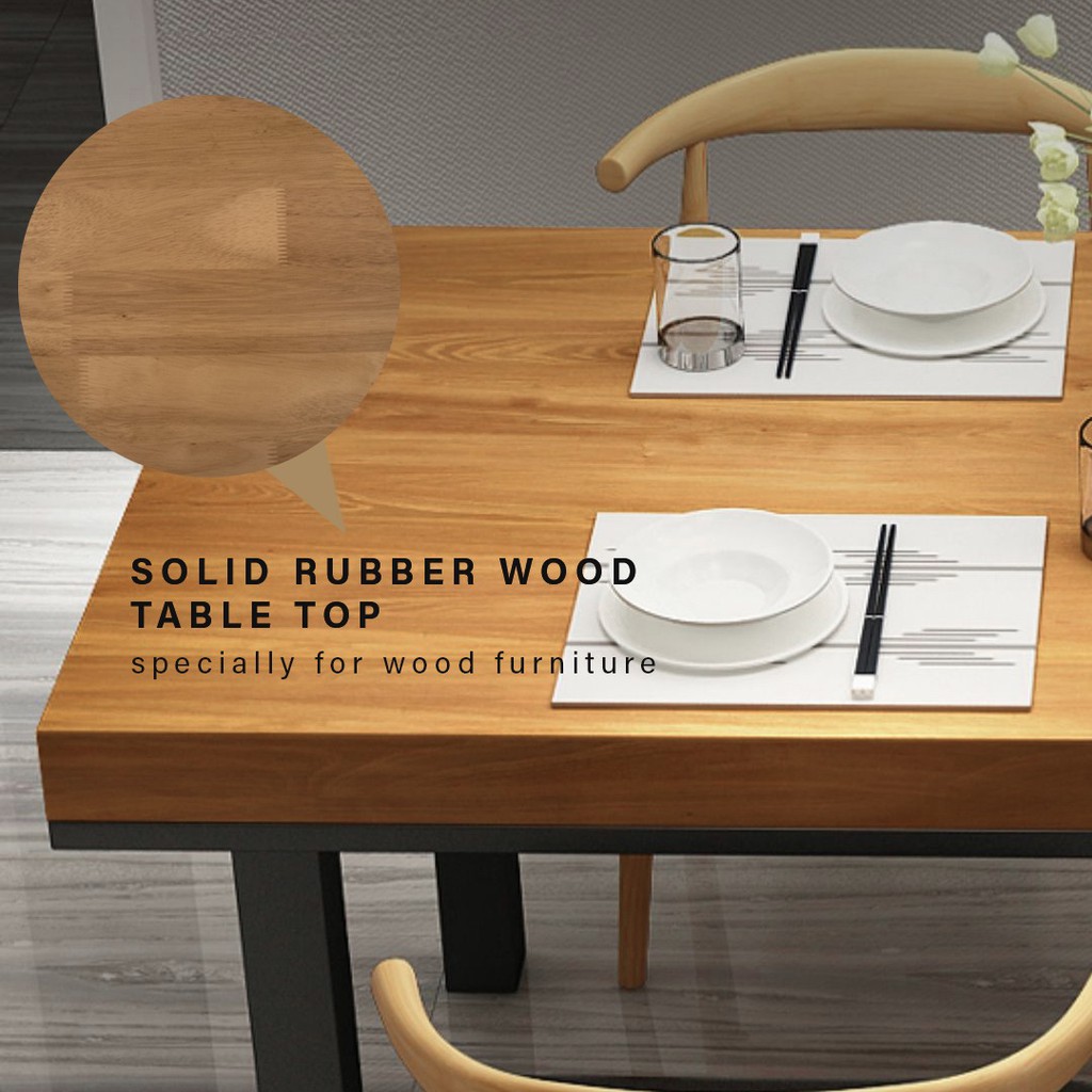 FINSSO: [180 x 80 cm] Titus Design 5 cm Solid Rubber Wood Dining Meeting Table