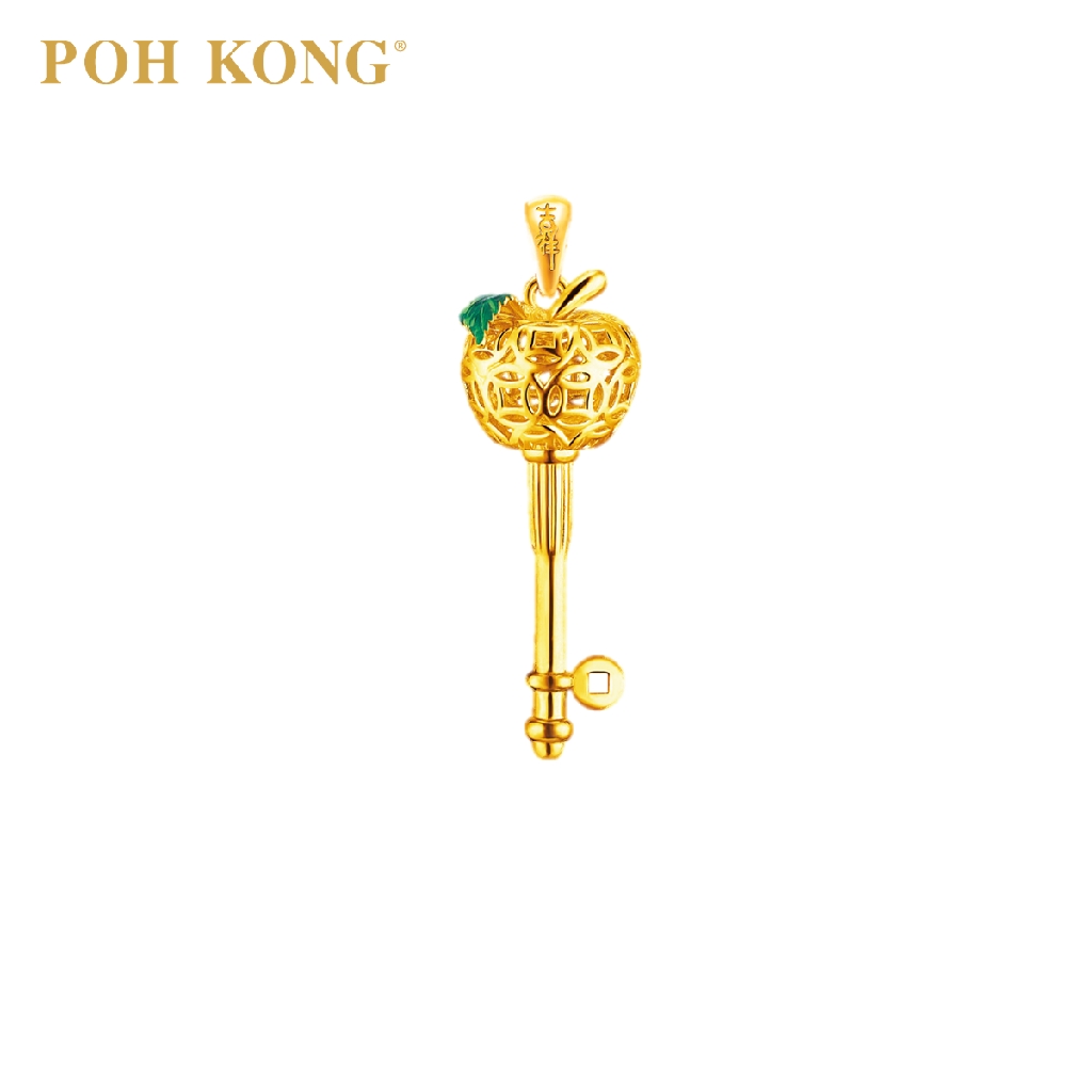POH KONG Auspicious 916/22K Yellow Gold Happiness & Wealth ...