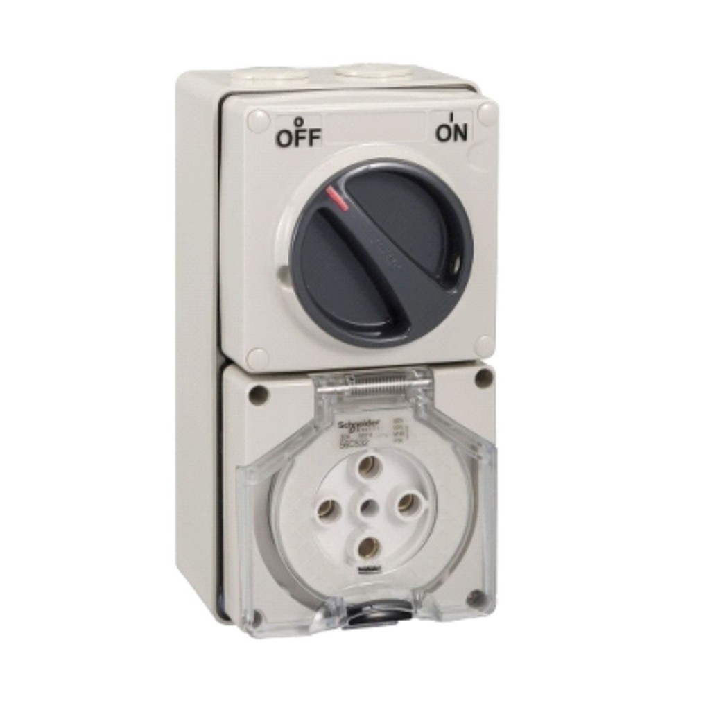 SCHNEIDER S56C532GY S56 SWITCHED SOCKET OUTLET 500V 32A 5P IP66 GREY