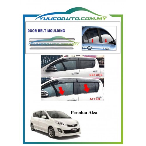 Perodua Alza Chrome Window Trim/Lining/Door Belt Moulding 