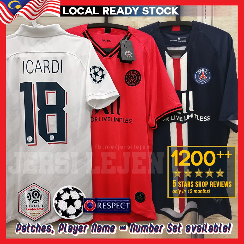 Psg 2019 20 Home Away Third Kit Jersey Paris Saint Germain X Jordan Infrared S 4xl Jersi Ligue 1 Champions Ucl Shopee Malaysia