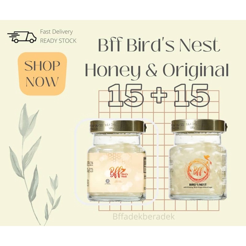 Air Sarang Burung BFF Bird’s Nest MIX Honey 15 + Original 15 Halal