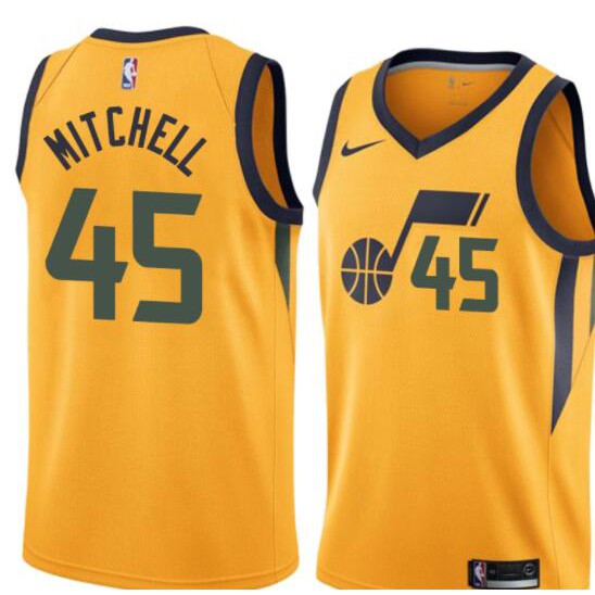 yellow utah jazz jersey