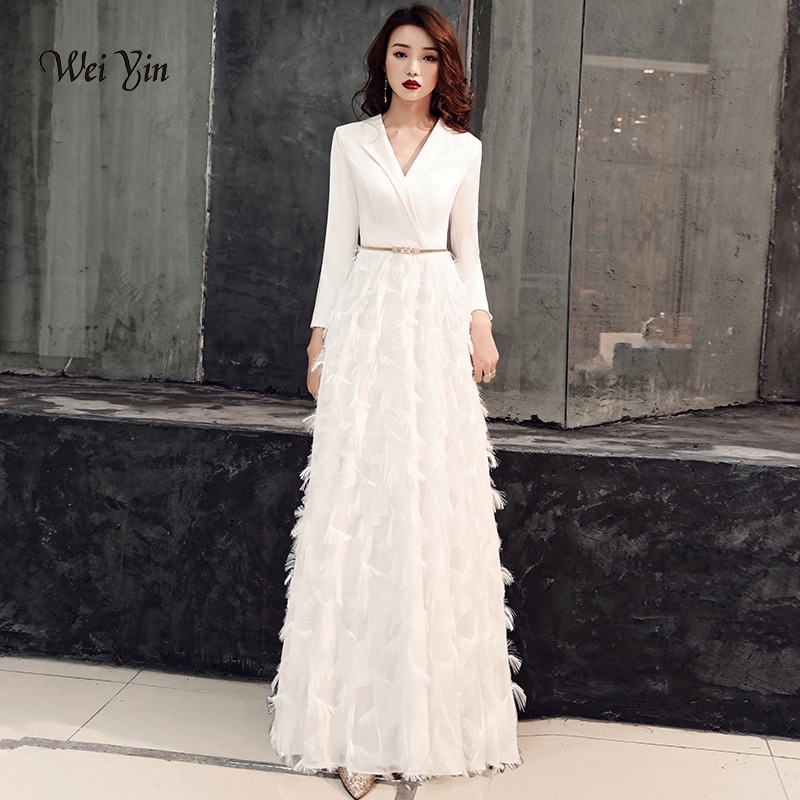white elegant long evening dresses