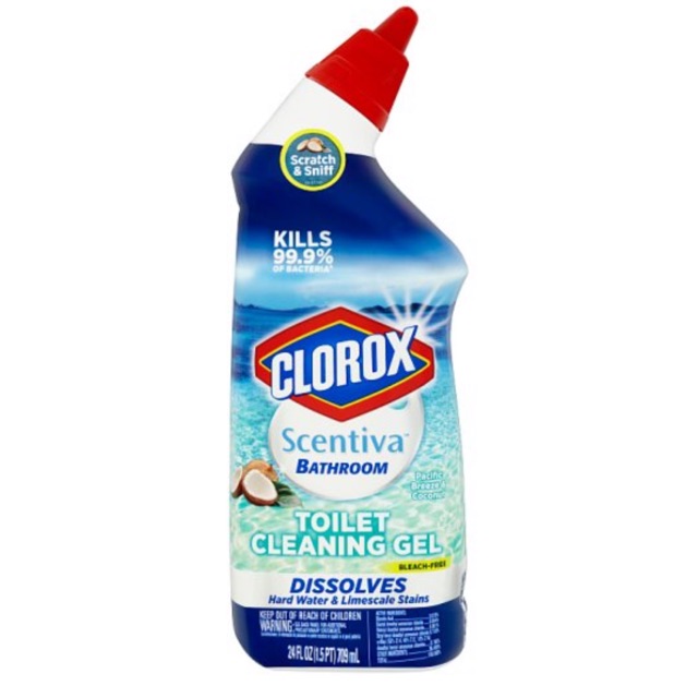 Clorox Scentiva Bathroom Toilet Cleaning Gel Pacific Breeze & Coconut