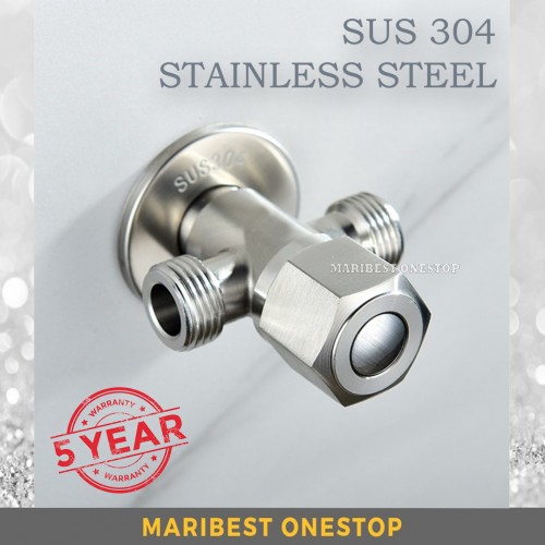 SUS304 Stainless Steel Kitchen Bathroom Two Way Stop Angle Valve AT-304272SS